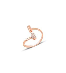 Gümüş ayarlamalı tarz yüzük SGTL9957BEYAZ SGTL9957BEYAZ (Rose)