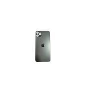 Uyumlu İphone 11 Pro Max Arka Kapak Lazer Kesim ( Pil Kapağı )  Cam -- Yeşil