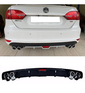 Vw Jetta Mk6 Siyah Difüzör 4 Krom Egzoz Görünümlü Difizör Arka Ek Body Kit 2010-2014