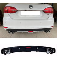 Vw Jetta Mk6 Siyah Difüzör 4 Krom Egzoz Görünümlü Difizör Arka Ek Body Kit 2010-2014
