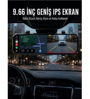 Araç İçi Ayna Carplay Dokunmatik Multimedya ve Kamera Kayıt Ekranı