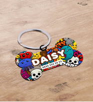 BK Gift Evcil Dostlara Özel İsimli Kemik Şeklinde Ahşap Pet Tasma Künyesi - Model 7