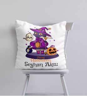 BK Gift Kişiye Özel Happy Halloween Tasarımlı Yastık-10