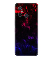 Xiaomi Redmi 12C Kılıf Silikon Desen Özel Seri Blue Red Fire 1637