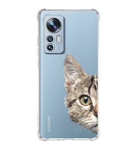 Xiaomi Mi 12 Pro Uyumlu Köşe Korumalı Antişok Kapak Catface Tasarımlı Şeffaf  Kılıf