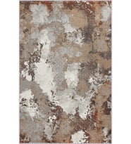 Eliana Home Baskılı, Yıkanabilir Kaymaz Taban Salon Halısı LNA1456 100x150 cm (Kahverengi)