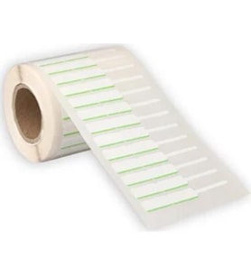 Kuyumcu ve Gözlük Etiketi Beyaz - Yeşil Çizgili 10 mm X 76 mm İthal