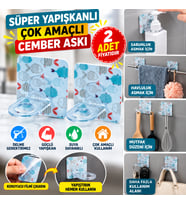 Süper Yapışkanlı Çok Amaçlı Cember Askı 2 Adet