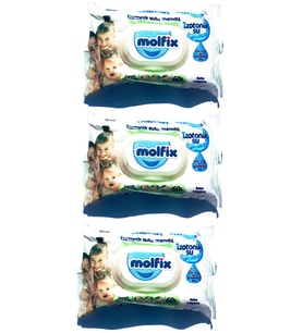 Molfix İzotonik Sulu Mendil - Ferah (3x60) Paketi