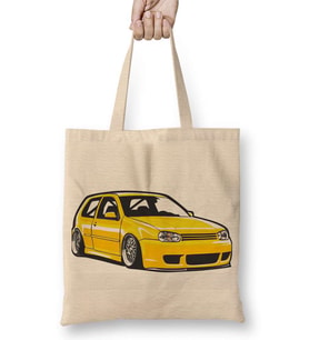 Stanced out Golf MK4 Yellow Bez Çanta Uzun Saplı