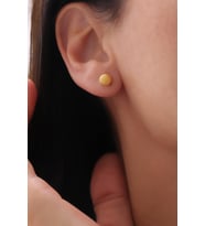 22 Ayar Simli Mini Top Altın Küpe