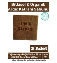 %100 Doğal Bitkisel El Yüz Vücut Saç Cilt Orijinal Vegan 3'lü Ardıç Katranı Sabunu