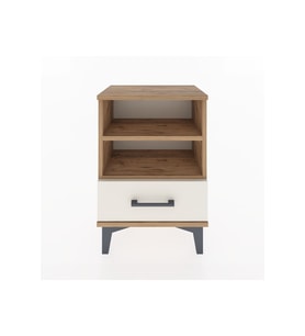 Arges Komodin 2 Raflı Tek Çekmeceli 44x30x64 Çam-Aytaşı