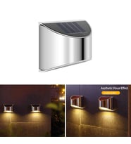 TechnoSmart 1Adet Solar Metal Tek Taraflı Aplik Duvar Lambası Dekoratif Led Aydınlatma Güneş Enerji