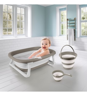 7273 Katlanabi̇li̇r Üçlü Bebek Banyo Seti̇ Stone Gri̇