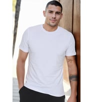 T8569 DEWBERRY BİSİKLET YAKA ERKEK T-SHIRT-AÇIK BEYAZ