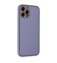 İphone 12 Pro Max Kılıf Co Deri  Kapak - Açık Lila