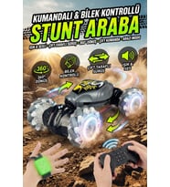 El Hareket Sensörlü Uzaktan Kumandalı Akrobat Araba 4x4 Işıklı Müzikli Çift Yönlü Drift Stunt Car
