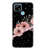 Realme C21 Kılıf Desenli Silikon Flowers Dots 1423