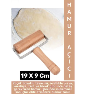 Ergonomik Kolay Tutuş Pizza Kurabiye Hamur Şekillendirici Hijyenik Doğal Ahşap Hamur Açma Rulosu