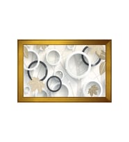 Soyut Şekiller Motifli Kanvas Tablo 50 x 70 cm Gold Çerçeve