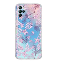 PrintiFy General Mobile GM 21 Pro Uyumlu Kamera Korumalı Floral Pudra Tasarımlı Şeffaf  Kılıf