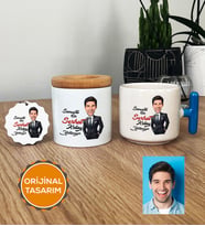 Kişiye Özel Karikatürlü Kolay Yetişmiyor Hediye Seti T Kupa, Kalemlik, Anahtarlık Erkek Sevgiliye Abiye Babaya Doğum Günü Hediyesi (Mavi)
