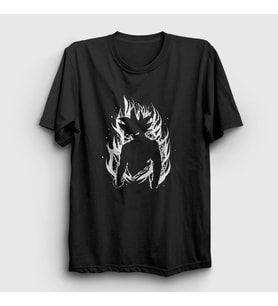 Presmono Unisex Siyah Fire Goku Anime Dragon Ball T-Shirt 235829tt