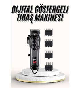 Saç Kesme Aleti Dijital Saç Sakal Tıraş Makinesi Dijital Göstergeli