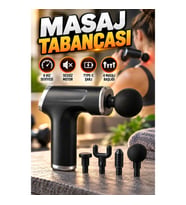 6 Hızlı Mini Masaj Tabancası – 4 Masaj Başlığı, Sessiz Motor, Type-C Şarj