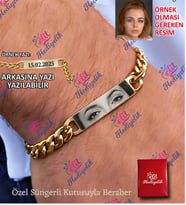 Göz Bileklik GOLD Baskı, ARKASINA YAZI YAZILIR Çeliktir, Paslanmaz, Kararmaz, Göz Baskılı Bileklik