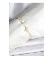Mey İthalat® Anka Kuşu Model Zirkon Taşlı Gold Renk Pirinç Su Yolu Kadın Bileklik