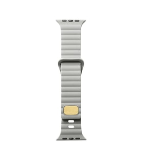 Cosmostech Akıllı Saat Watch için Uyumlu 42MM 44MM 45MM 49MM 1/2/3/4/5/6/se/7/8/ultra Silikon Kordon ve Kayışı Dalgalı Şerit Tasarım Açık Gri
