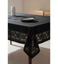 Jumbo Jakar Siyah Sıvı İtici Leke Tutmaz Masa Örtüsü 160x220 cm