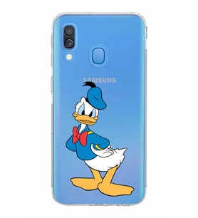 Samsung Galaxy A40  Kamera korumalı Tıpalı  Kapak Donald Duck Tasarımlı  Şeffaf Kılıf