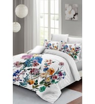 Çift Kişilik Nevresim Takımı Sık Dokuma Pamuk Saten 3d Özel Tasarım Flower Mix