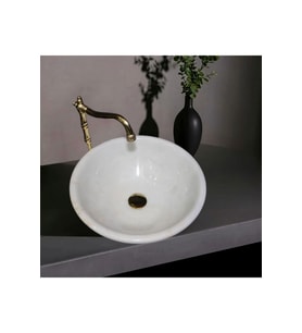 İpek Muğla Kristal Beyaz Tasarım Lavabo-235