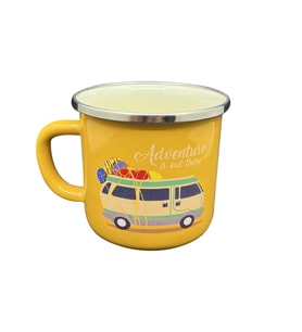 Orcamp Retro Emaye Kupa Bardak Adventure Hardal (OUT-1900)