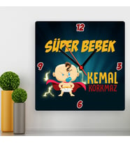 Süper Erkek Bebek Odası Duvar Saati