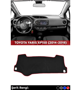 Toyota Yarıs Xp150 (2014-2019) 3d Torpido Koruma Kılıfı - Ön Göğüs Kaplama - Kırmızı Şerit