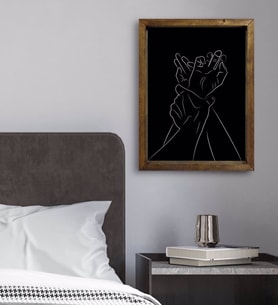 BK Gift Yatak Odası Konseptli Doğal Masif Ahşap Çerçeveli Tablo 45x65cm-25