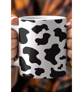 Leopar Desenli 330ml Baskılı Beyaz Seramik Kupa Bardak