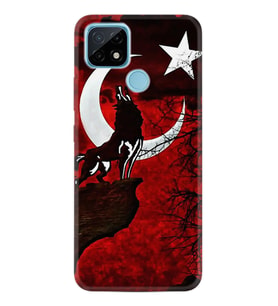 Realme C11 C21 C21Y C25Y C11 2021 Kılıf Desemli Silikon Wolf and Moon 2 1381