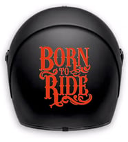 Sticker Usta Motosiklet Kask Born To Ride Motosiklet Araba Oto Sticker 00066 Kırmızı 12x10 Cm