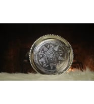 BAKIR TEPSİ YUVARLAK DESENLİ GÜMÜŞ RENK 29CM