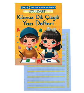 Yeni Müfradat Güzel Yazı Defteri Orta Boy 16.5x24  24 Yaprak 1 Adet Standart Kılavuz Dik Çizgili Yazı Defteri Satır Aralıklarına Uygun (Çok Renkli)