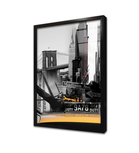 New York Şehir Çerçeveli Cam Tablo