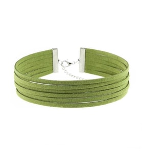 Yeşil Renk Kadın Süet Choker