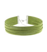 Yeşil Renk Kadın Süet Choker