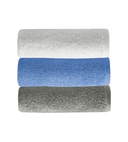 3 lü Düz Renk El Yüz Havlu Seti %100 Pamuklu 50x90 Cm Gri-Mavi-Beyaz